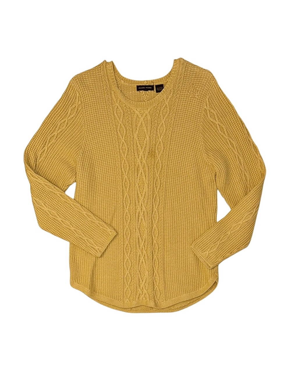JEANNE PIERRE Woman's Yellow Long Sleeve Sweater Size X-Large